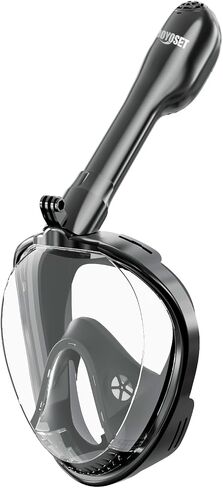 Full Face Snorkel Mask,Latest Full Face Snorkel Mask Adult, 180 Panoramic View Anti-Fog Anti-Leak Dry Top Snorkel Set with Camera Mount,Safe Breathing in Saudi Arabia