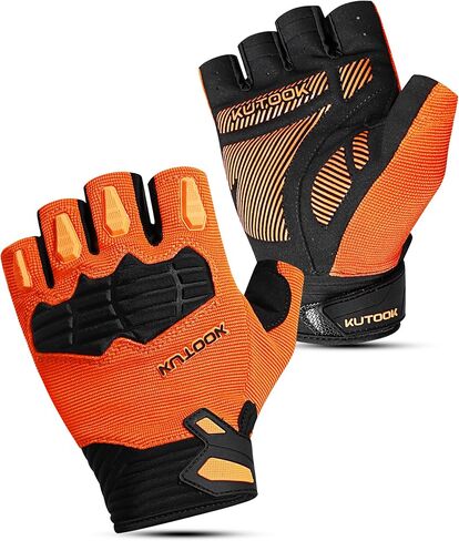KUTOOK Cycling Gloves for Men Women Half Finger Mountain Road Breathable Bike Gloves with Wrist Guard Anti-Slip Bike Gloves for Fitness Training Outdoor Sports in Kuwait