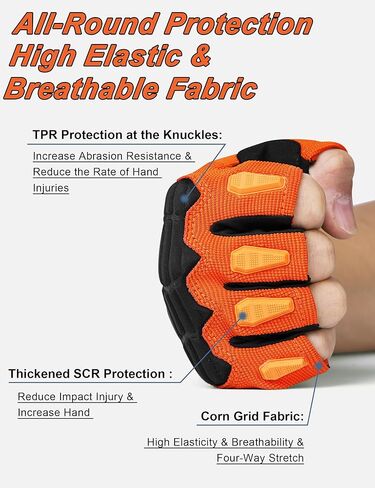 KUTOOK Cycling Gloves for Men Women Half Finger Mountain Road Breathable Bike Gloves with Wrist Guard Anti-Slip Bike Gloves for Fitness Training Outdoor Sports in Kuwait