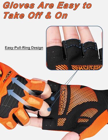 KUTOOK Cycling Gloves for Men Women Half Finger Mountain Road Breathable Bike Gloves with Wrist Guard Anti-Slip Bike Gloves for Fitness Training Outdoor Sports in Kuwait