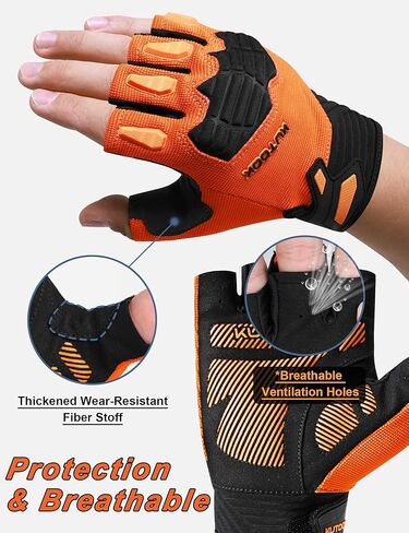 KUTOOK Cycling Gloves for Men Women Half Finger Mountain Road Breathable Bike Gloves with Wrist Guard Anti-Slip Bike Gloves for Fitness Training Outdoor Sports in Kuwait