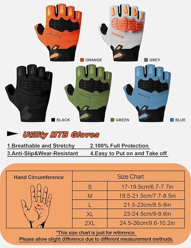 KUTOOK Cycling Gloves for Men Women Half Finger Mountain Road Breathable Bike Gloves with Wrist Guard Anti-Slip Bike Gloves for Fitness Training Outdoor Sports in Kuwait