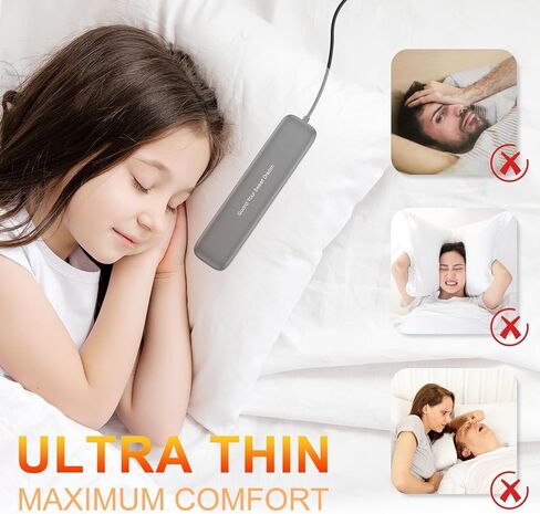 مكبر صوت وسادة للنوم، مكبر صوت صغير أسفل الوسادة بلوتوث مع التحكم في مستوى الصوت ومكبر صوت وسادة توصيل عظمي لاسلكي، آلة ضوضاء بيضاء مع 8 أصوات مهدئة in Kuwait