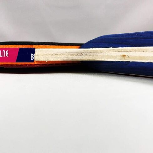 مضرب تنس الطاولة باترفلاي RDJ S2 شاكهاند | سلسلة آر دي جي | دوران جيد وسرعة أفضل وتحكم أفضل! | يوصى بها للاعبين المبتدئين، باللون الأحمر والأسود والأبيض in Kuwait