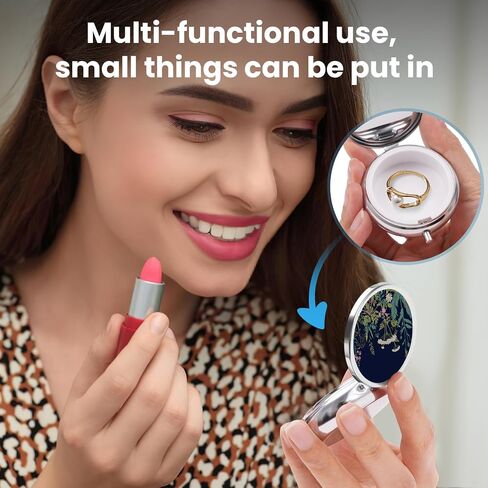 Mini Pill Box, Small Pill Box, Portable Pill Box, Cute Pill Organizer for Vitamins, Medications, Fish Oil and Supplements (Black Flowers) in Saudi Arabia