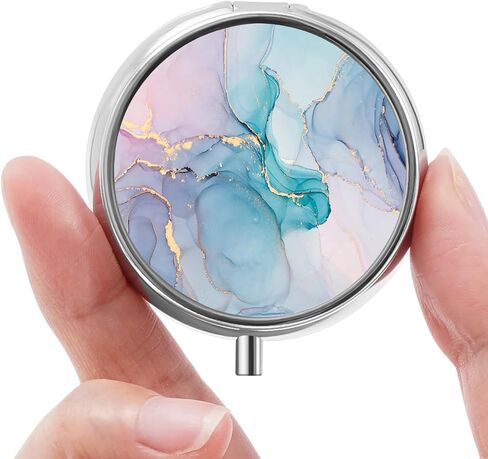 Mini Pill Box, Small Pill Box, Portable Pill Box, Cute Pill Organizer for Vitamins, Medications, Fish Oil and Supplements (Black Flowers) in Saudi Arabia