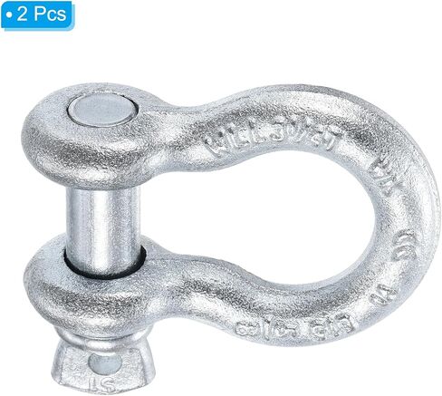 PATIKIL Screw Pin Shackle 5/8" x 7165lbs, 2 Pack Carbon Steel D Ring Shackle for Towing Rigging, Silver in Saudi Arabia