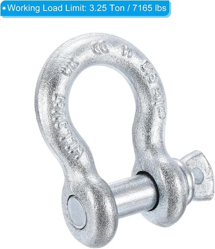 PATIKIL Screw Pin Shackle 5/8" x 7165lbs, 2 Pack Carbon Steel D Ring Shackle for Towing Rigging, Silver in Saudi Arabia