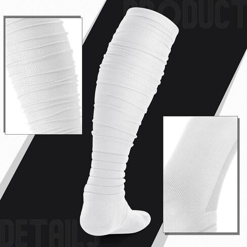 Football High Socks Arm Bicep Bands Wrist Sweatbands Set Scrunch Extra Long Socks Thick Cotton Wristband for Sports Youth Adult in Kuwait