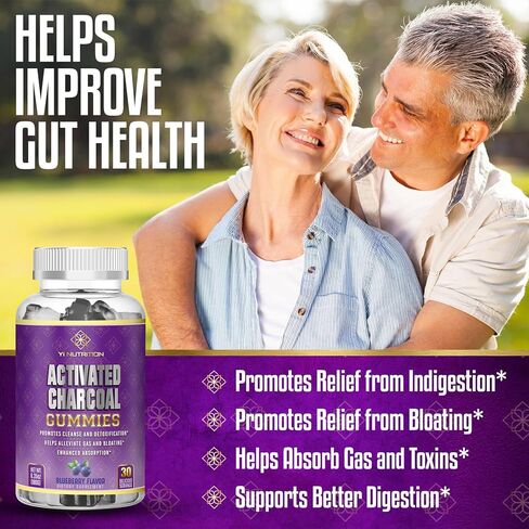 صمغ الفحم - خالي من السكر، بدون مالتيتول، صمغ الفحم لجميع الأعمار، صحة الجهاز الهضمي، تخفيف الغازات والانتفاخ، دعم التطهير والتخلص من السموم، صحة الفم، نباتي، غير معدل وراثيًا، صديق للكيتو in Kuwait