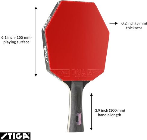STIGA Cybershape Carbon CWT Master، DNA Dragon Grip المطاط 2.3، شفرة تنس طاولة مجمعة مسبقًا لدوران قوي، تحكم وأقصى دوران in Kuwait