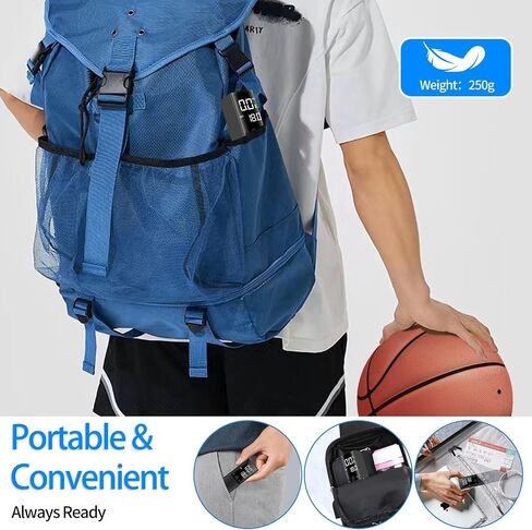 Electric Ball Pump, Portable Ball Pump for Sports Balls Electric Basketball Pump with LED Light & Pressure Gauge, Automatic Ball Pump with Needle for Basketball, Soccer & Rugby (MAX 18 PSI) in Saudi Arabia