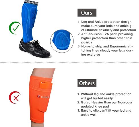 Sport Soccer Shin Guards for for Kids Youth, Protective Soccer Gear Equipment with Lower Leg and Ankle Guards Pads for Boys Girls Teenagers - Blue(S), Small in Saudi Arabia
