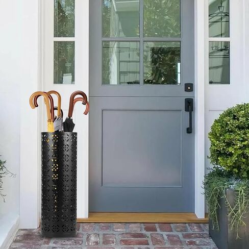 Metal Umbrella Holder, Round Umbrella Stand Rack, Decorative Umbrella Holder Bin, Freestanding Umbrella Holder Umbrella Basket Holder Stand Umbrella Storage Rack for Home Entryway Office Hotel 42×15cm in Saudi Arabia