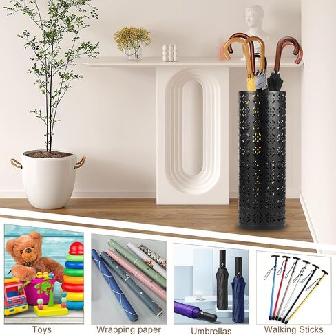 Metal Umbrella Holder, Round Umbrella Stand Rack, Decorative Umbrella Holder Bin, Freestanding Umbrella Holder Umbrella Basket Holder Stand Umbrella Storage Rack for Home Entryway Office Hotel 42×15cm in Saudi Arabia