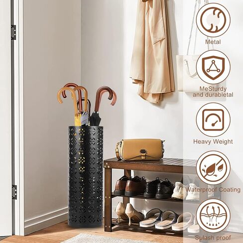Metal Umbrella Holder, Round Umbrella Stand Rack, Decorative Umbrella Holder Bin, Freestanding Umbrella Holder Umbrella Basket Holder Stand Umbrella Storage Rack for Home Entryway Office Hotel 42×15cm in Saudi Arabia