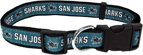 طوق NHL SAN Jose Sharks للكلاب والقطط، كبير. - قابل للتعديل، لطيف وأنيق! طوق مشجعي الهوكي المثالي! in Saudi Arabia