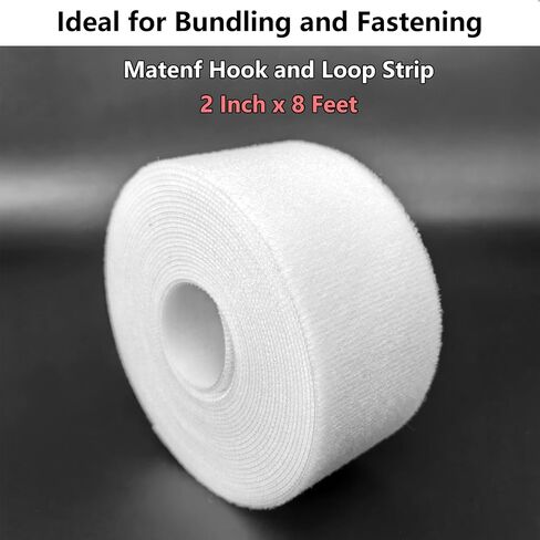 Double-Sided Hook and Loop Straps, Self-Gripping, 1/2 Inch, Cut to Length, Heavy Duty, Quick Wrap Cable Straps, Hook and Loop Roll for Bundling Fastening Storage and Organization, White, 0.5'' x 16' in Saudi Arabia