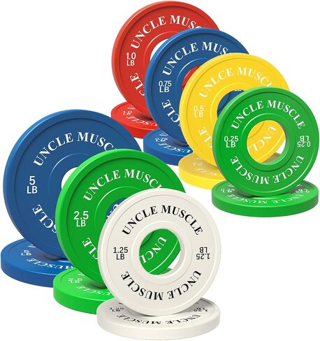 Rubber Change Plates 0.25-0.5 -0.75-1 -1.25-2.5 -5LB Set Fractional Weight Plates No Odor No Scratch Eco-Friendly Bumper Plates for Starting Strength Progressive Overload Training in Saudi Arabia