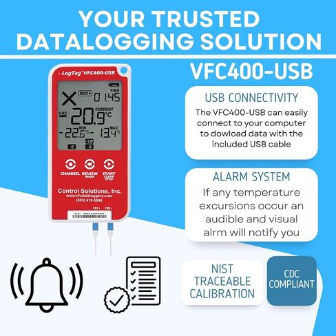 VFC400-USB Kit-5ft: حل شامل لمراقبة درجة الحرارة in Saudi Arabia