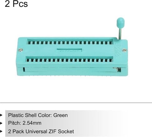 PATIKIL Universal IC Test ZIF Socket 24 Pin 2.54mm Pitch for Microcontroller, Chip, Breadboard, Program IC's, 2 Pack in Saudi Arabia