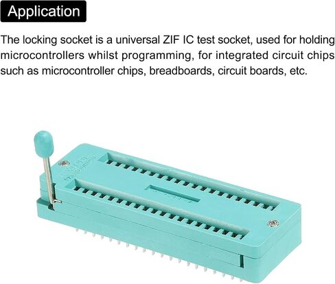 PATIKIL Universal IC Test ZIF Socket 24 Pin 2.54mm Pitch for Microcontroller, Chip, Breadboard, Program IC's, 2 Pack in Saudi Arabia