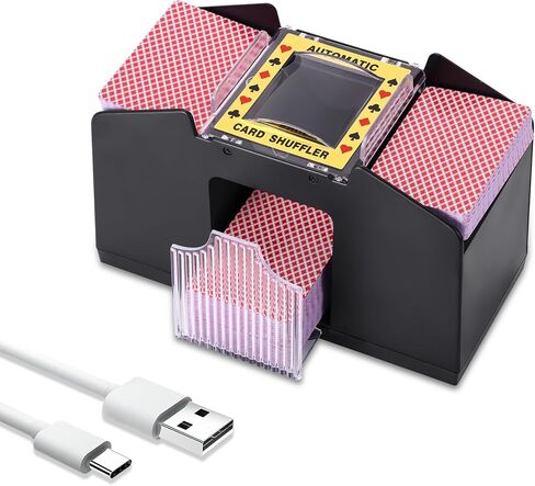 Automatic Card Shuffler 1/2/4 Decks, USB/Battery Operated Playing Card Shuffler, Electric Card Shuffler for Home Card Game, UNO, Blackjack, Texas Hold'em in Saudi Arabia