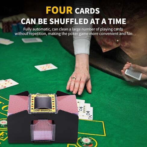 Automatic Card Shuffler 1/2/4 Decks, USB/Battery Operated Playing Card Shuffler, Electric Card Shuffler for Home Card Game, UNO, Blackjack, Texas Hold'em in Saudi Arabia