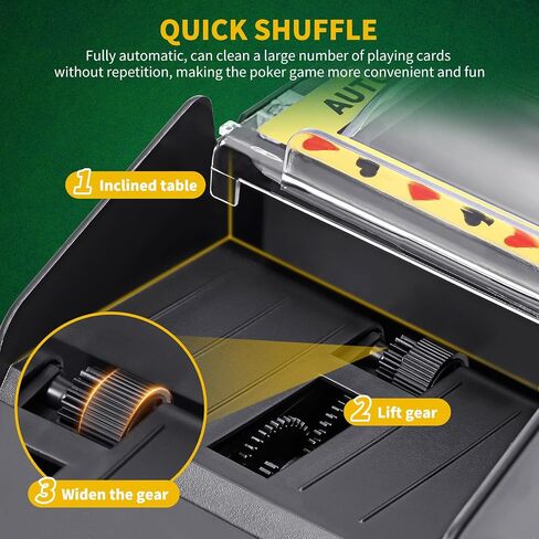 Automatic Card Shuffler 1/2/4 Decks, USB/Battery Operated Playing Card Shuffler, Electric Card Shuffler for Home Card Game, UNO, Blackjack, Texas Hold'em in Saudi Arabia