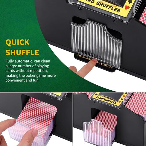 Automatic Card Shuffler 1/2/4 Decks, USB/Battery Operated Playing Card Shuffler, Electric Card Shuffler for Home Card Game, UNO, Blackjack, Texas Hold'em in Saudi Arabia