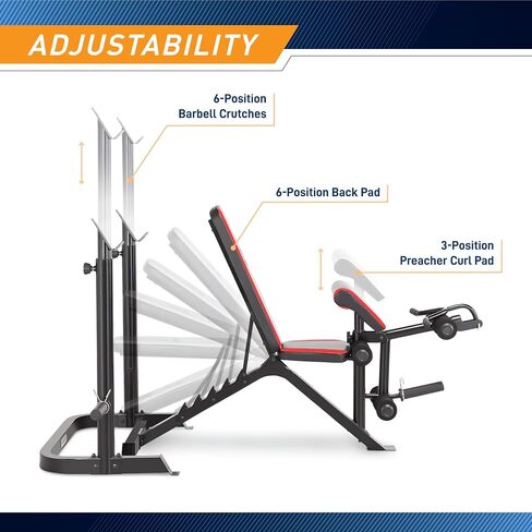 Marcy Adjustable Olympic Weight Bench with Leg Developer and Squat Rack MKB-979 in Saudi Arabia