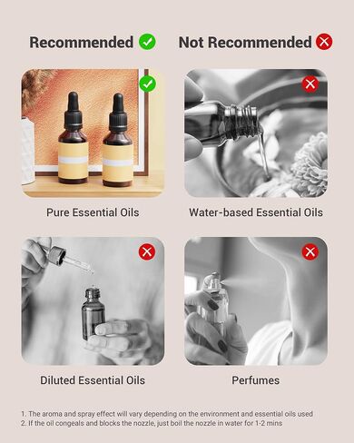 Waterless Diffuser for Essential Oils Smart Tech Waterless Nebulizer Rechargeble Battery Powered Portable for Home Car Office in Saudi Arabia