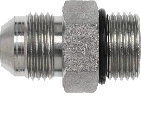 Brennan Industries 6400-06-08-O-SS تركيب أنبوب مستقيم من الفولاذ المقاوم للصدأ، 9/16"-18 SAE x 3/4"-16 SAE ORB خيط، 3/8" ذكر JIC x 3/8" ذكر O-Ring رئيس in Saudi Arabia