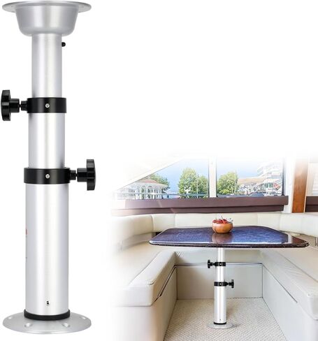 Upgrade 3 Levels Adjustable Table Pedestal Boat, 17-29 Inch Detachable RV Pedestal Table Leg, Aluminum Alloy RV Table Leg Stand for RV Marine Boat Marine Yacht (Stepped Adjustment) in Kuwait