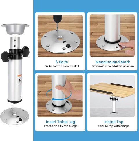 Upgrade 3 Levels Adjustable Table Pedestal Boat, 17-29 Inch Detachable RV Pedestal Table Leg, Aluminum Alloy RV Table Leg Stand for RV Marine Boat Marine Yacht (Stepped Adjustment) in Kuwait