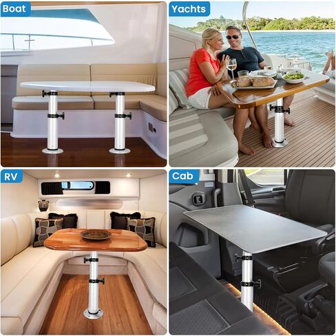 Upgrade 3 Levels Adjustable Table Pedestal Boat, 17-29 Inch Detachable RV Pedestal Table Leg, Aluminum Alloy RV Table Leg Stand for RV Marine Boat Marine Yacht (Stepped Adjustment) in Kuwait