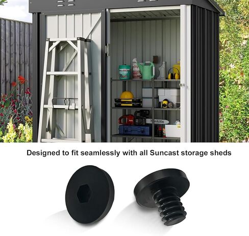 8 PCS Replacement Bolts Compatible with Suncast Storage Sheds for Suncast/Craftsman Resin Storage Sheds, Replacement Screws Compatible with Suncast Storage Sheds Shed Accessories (8, Black, 3/8) in Kuwait