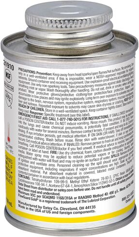 Oatey 31910 1-Step All-Weather Solvent Cement, 4-Ounce, Gold, No Size, No Color in Kuwait