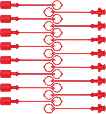 8PCS 3/8 ISO Tractor Hydraulic Coupler Male Dust Cap and Female Plug Cover Quick Disconnects Port Plug Cover Fittings with Retention Ring in Kuwait