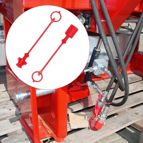 8PCS 3/8 ISO Tractor Hydraulic Coupler Male Dust Cap and Female Plug Cover Quick Disconnects Port Plug Cover Fittings with Retention Ring in Kuwait