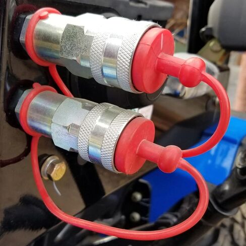 8PCS 3/8 ISO Tractor Hydraulic Coupler Male Dust Cap and Female Plug Cover Quick Disconnects Port Plug Cover Fittings with Retention Ring in Kuwait