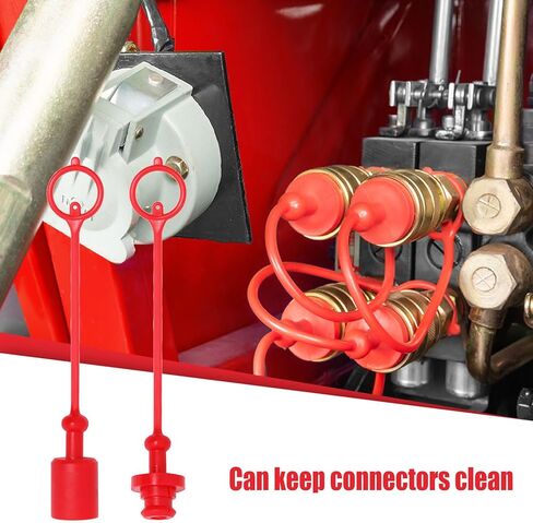 8PCS 3/8 ISO Tractor Hydraulic Coupler Male Dust Cap and Female Plug Cover Quick Disconnects Port Plug Cover Fittings with Retention Ring in Kuwait