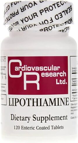 Cardiovascular Research Lipothiamine B Supplement 120 Tablets - Vitamin B1 Now with Alpha Lipoic Acid - 1 X 120 Count in Kuwait
