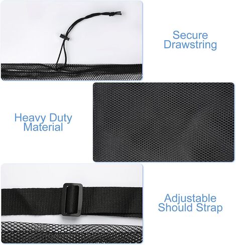 Surblue Extra Large Soccer Ball Bag Mesh Sports Ball Bag with Adjustable Shoulder Strap Heavy Duty Drawstring Bags Team Work for Holding Basketball, Volleyball, Baseball, Water Sports, Swimming Gear in Saudi Arabia