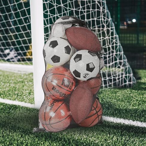 Surblue Extra Large Soccer Ball Bag Mesh Sports Ball Bag with Adjustable Shoulder Strap Heavy Duty Drawstring Bags Team Work for Holding Basketball, Volleyball, Baseball, Water Sports, Swimming Gear in Saudi Arabia