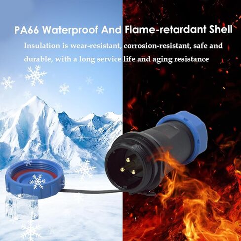 2 Pcs Waterproof Connector Aviation Plug Male and Female Electrical Cable Power Connector for Fast Power Supply Reconnection 30A Wire Connector(3 Pin) in Saudi Arabia