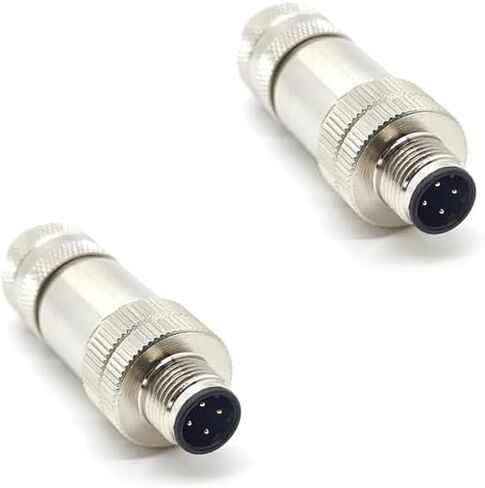 2Pcs M12 4 Pin Male Connector, D Code Straight Type Adapter for PG7/PG9 Cable IP67 Waterproof Shielding Metal Shell Sensor Field Assembly Circular Connector for Electric Bicycles 250V 4A AC/DC（2pcs） in Saudi Arabia