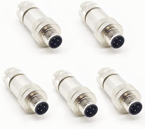2Pcs M12 4 Pin Male Connector, D Code Straight Type Adapter for PG7/PG9 Cable IP67 Waterproof Shielding Metal Shell Sensor Field Assembly Circular Connector for Electric Bicycles 250V 4A AC/DC（2pcs） in Saudi Arabia