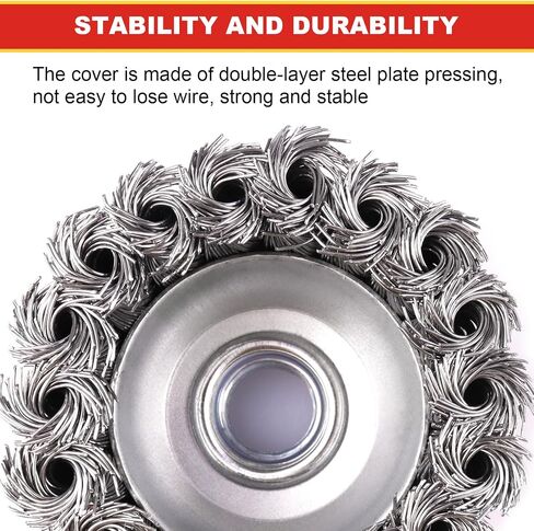 5 Pack 3 Inch Knotted Wire Cup Brush for 4 1/2 Angle Grinder,5/8 Inch-11 Threaded Arbor,0.02 Inch Carbon Steel Wire,Wire Brush for Rust,Corrosion,Paint Removal (5 Pack 3 Inch) in Saudi Arabia