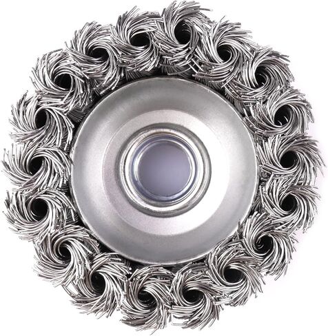 5 Pack 3 Inch Knotted Wire Cup Brush for 4 1/2 Angle Grinder,5/8 Inch-11 Threaded Arbor,0.02 Inch Carbon Steel Wire,Wire Brush for Rust,Corrosion,Paint Removal (5 Pack 3 Inch) in Saudi Arabia
